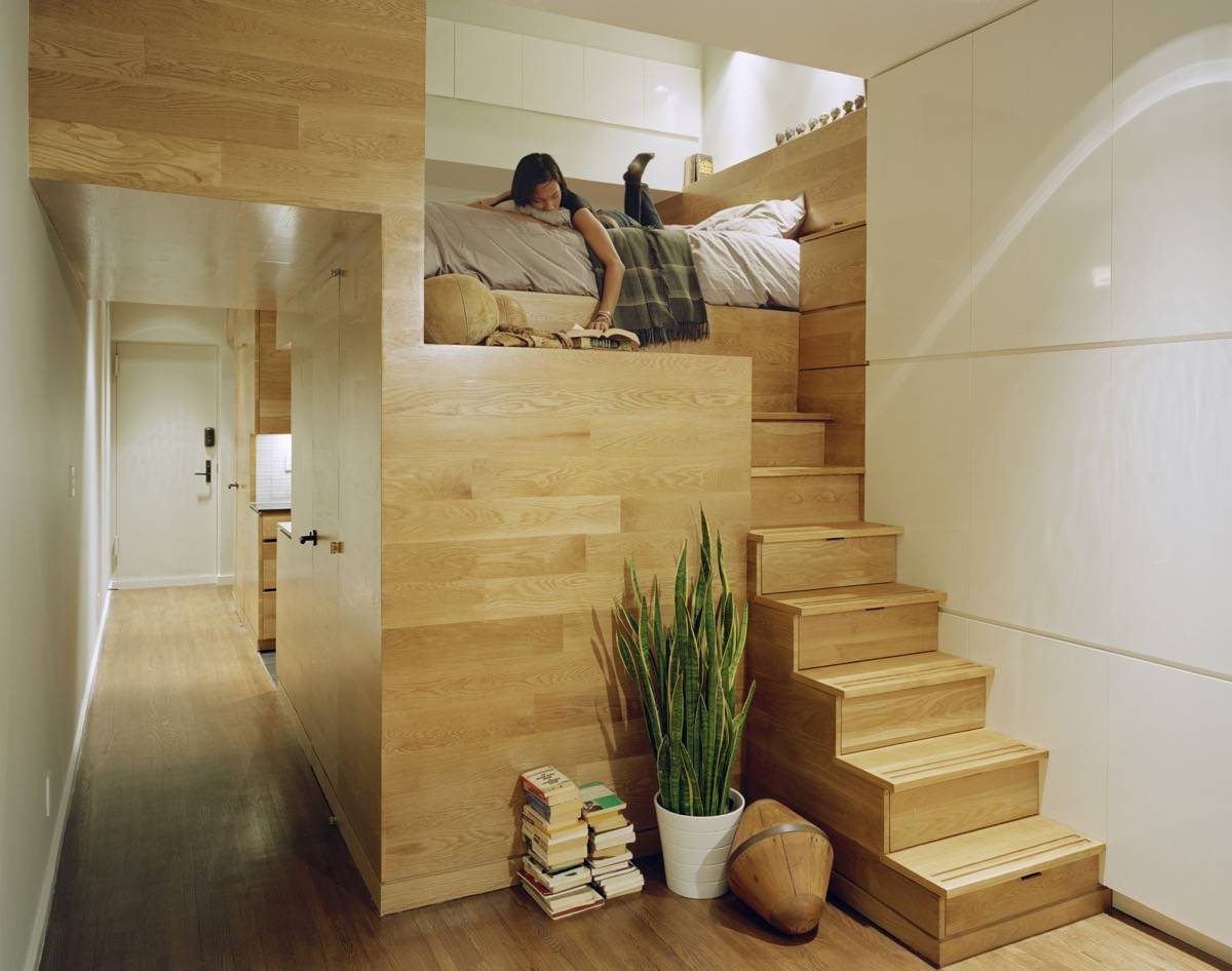 Dar ve uzun evler için küçük yatak odası tasarımı